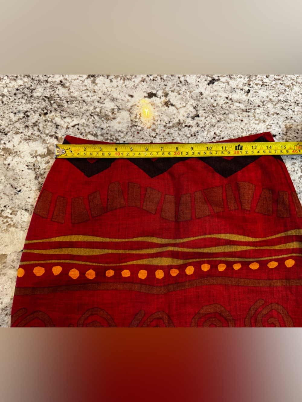 Red Striped Linen Pencil‎ Skirt - Women’s Tailored Fit - Picture 3 of 5